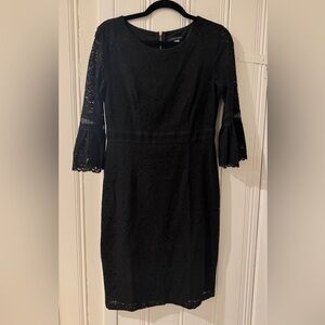 Tommy Hilfiger Black Lace Long Sleeve Dress